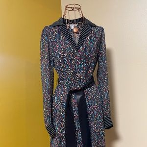 Diane von Furstenberg Catherine silk black confetti shirt dress mid-length sz 6